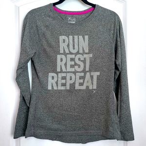 Old Navy Run Rest Repeat Grey Active Long Sleeve